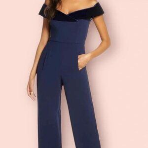 Black Halo Blue Formal Jumpsuit